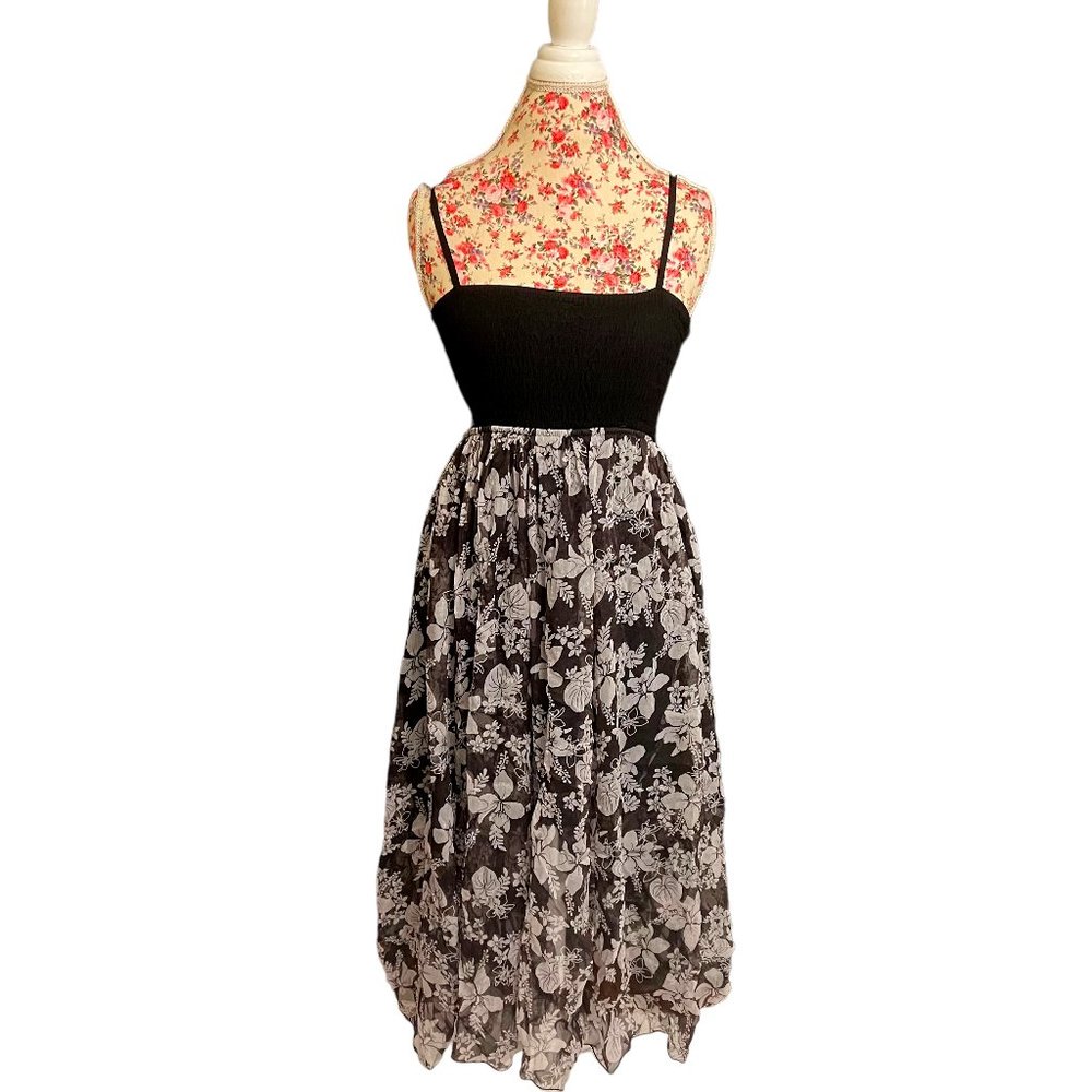 Retro Hibiscus Collection Hawaii Black & White Dress - One Size